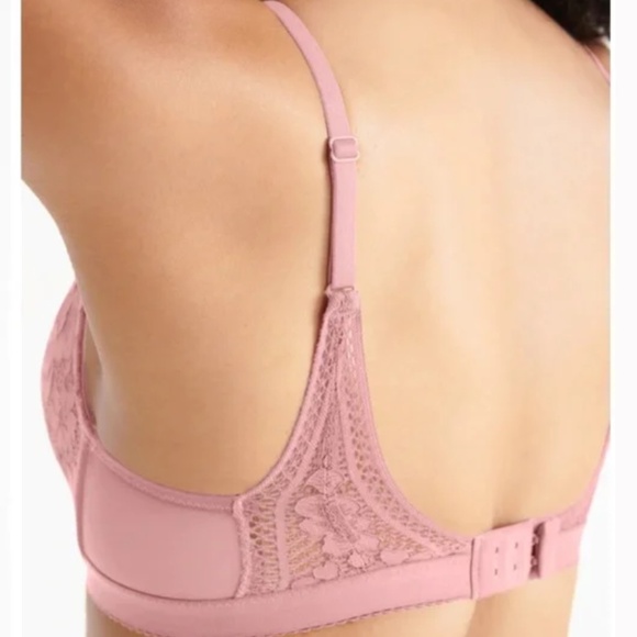 Knix Lace Deep V Bralette Sz XL in Pink Sorbet - Picture 2 of 7